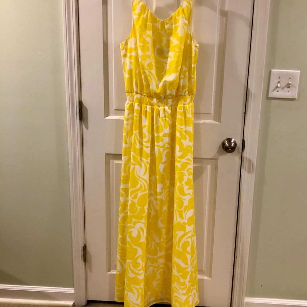 Ann Taylor Scroll Print Sleeveless Maxi Dress